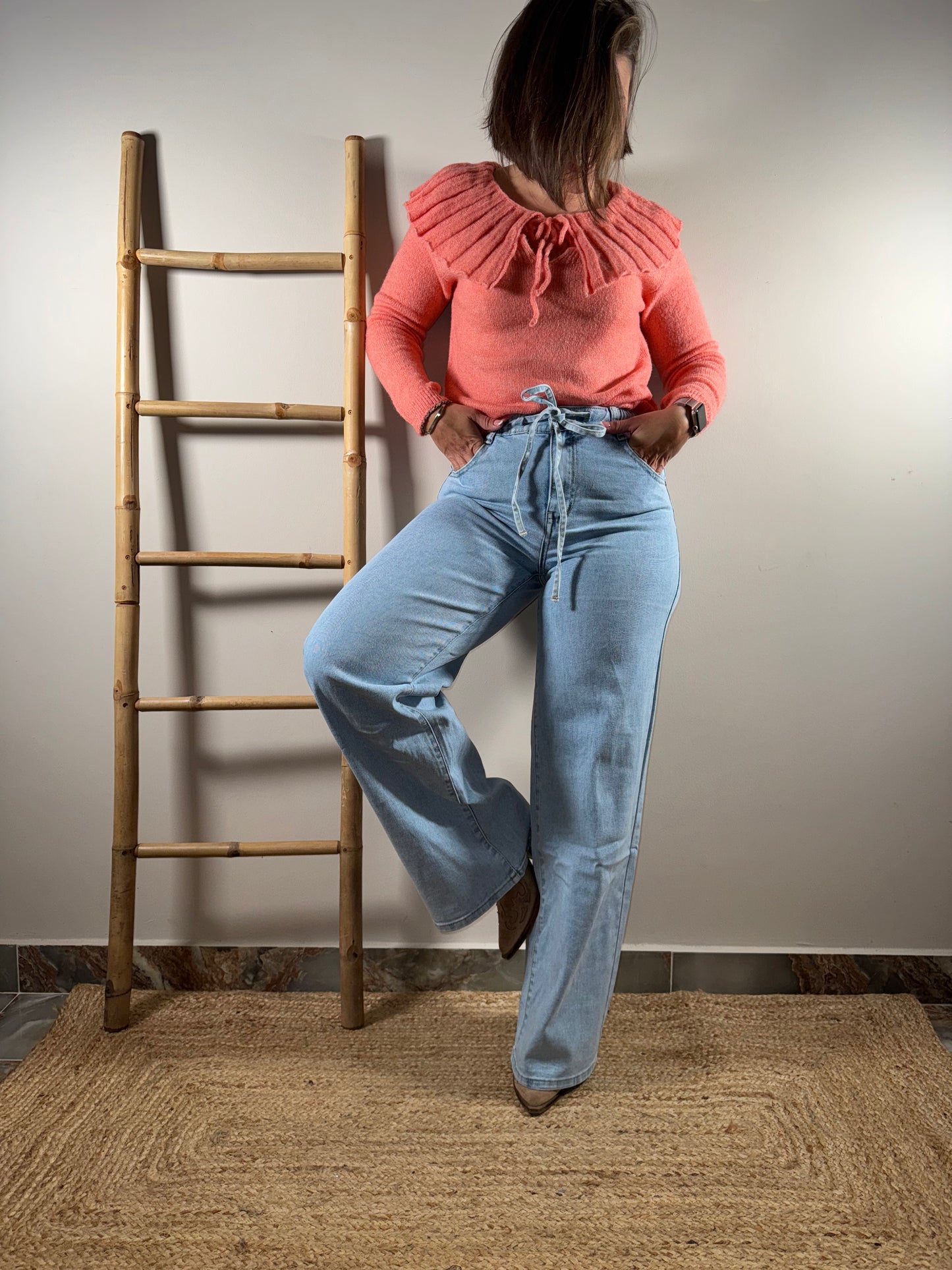 Pantalón Vaquero con Lazo