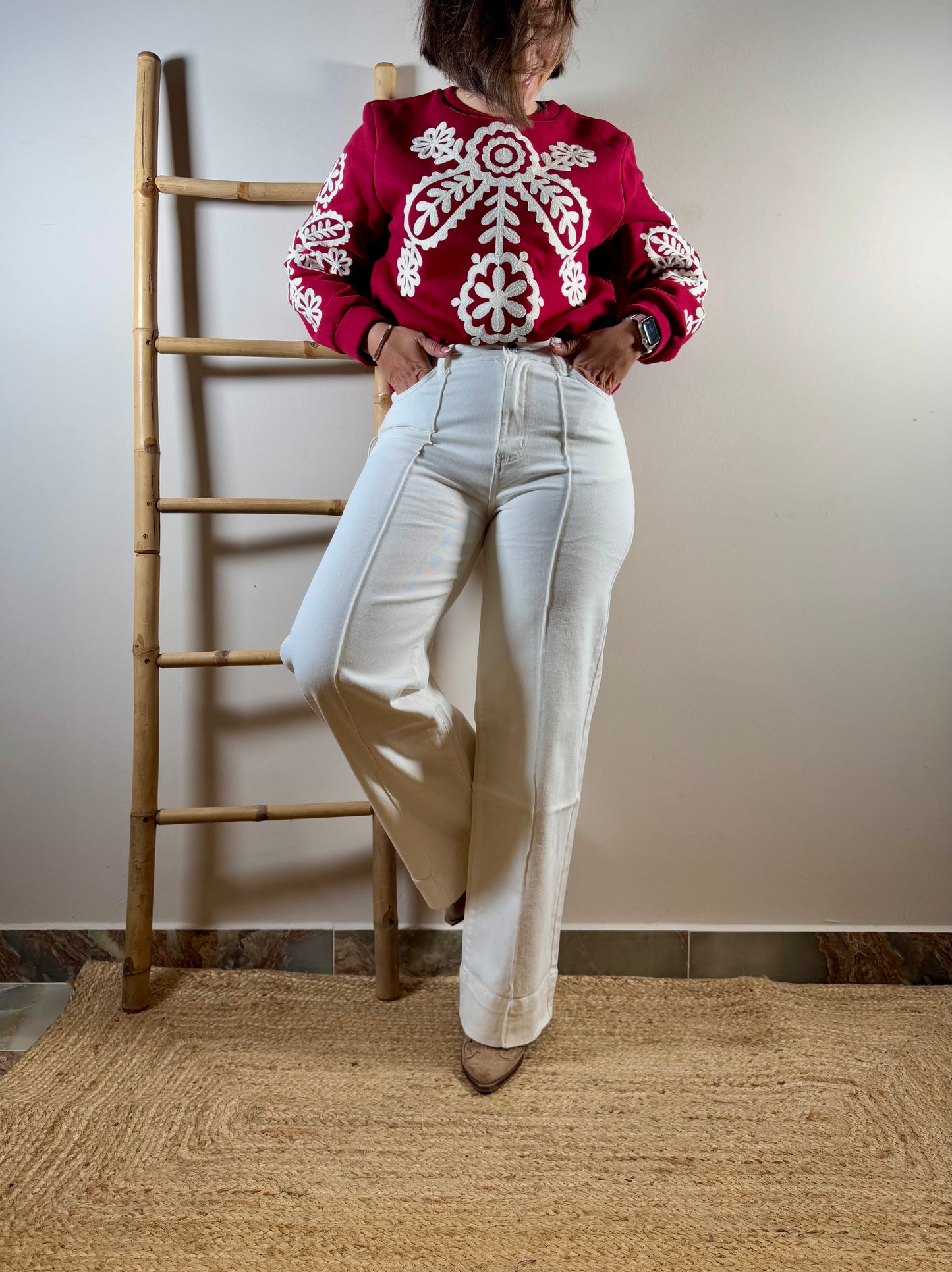 Pantalón Vaquero Blanco