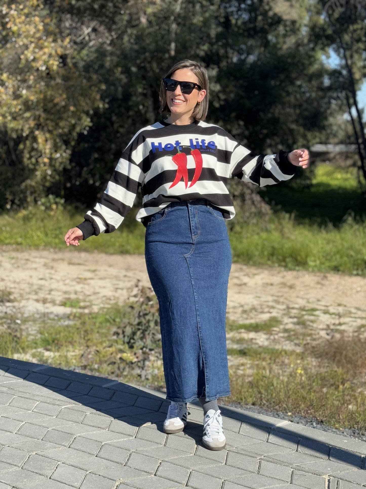Falda Vaquera Tejana Larga Elástica