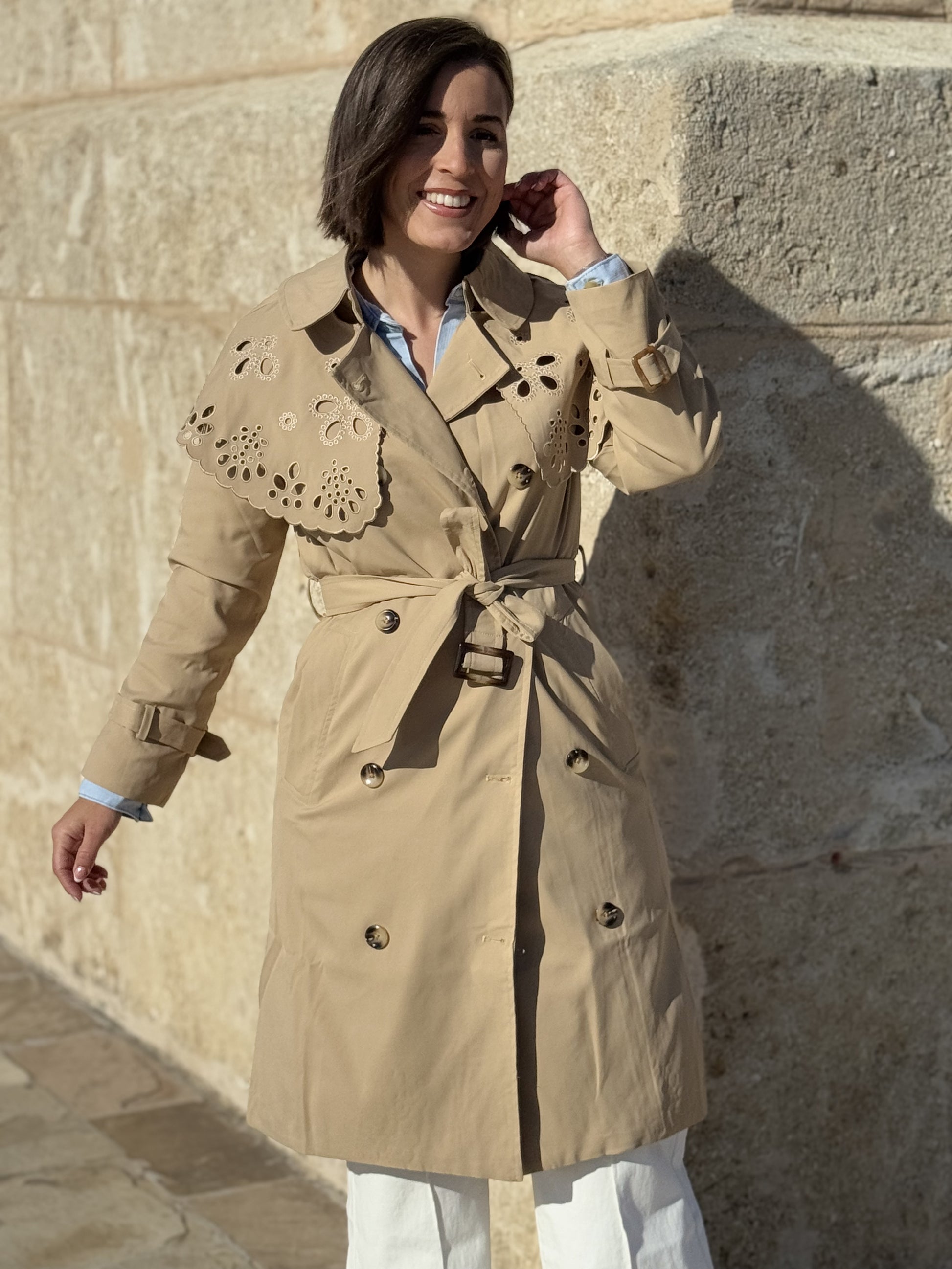 Mujer moda ropa gabardina